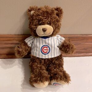Chicago Cubs Build A Bear stuffed baseball bear with jersey plush blown curly